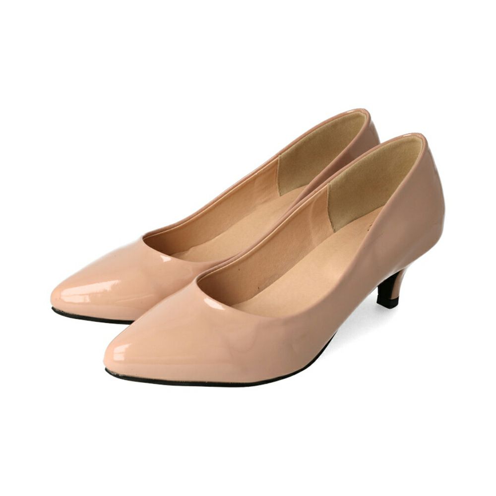 menue (メヌエ) ポインテッドトゥ 5cm ミドルヒールパンプス