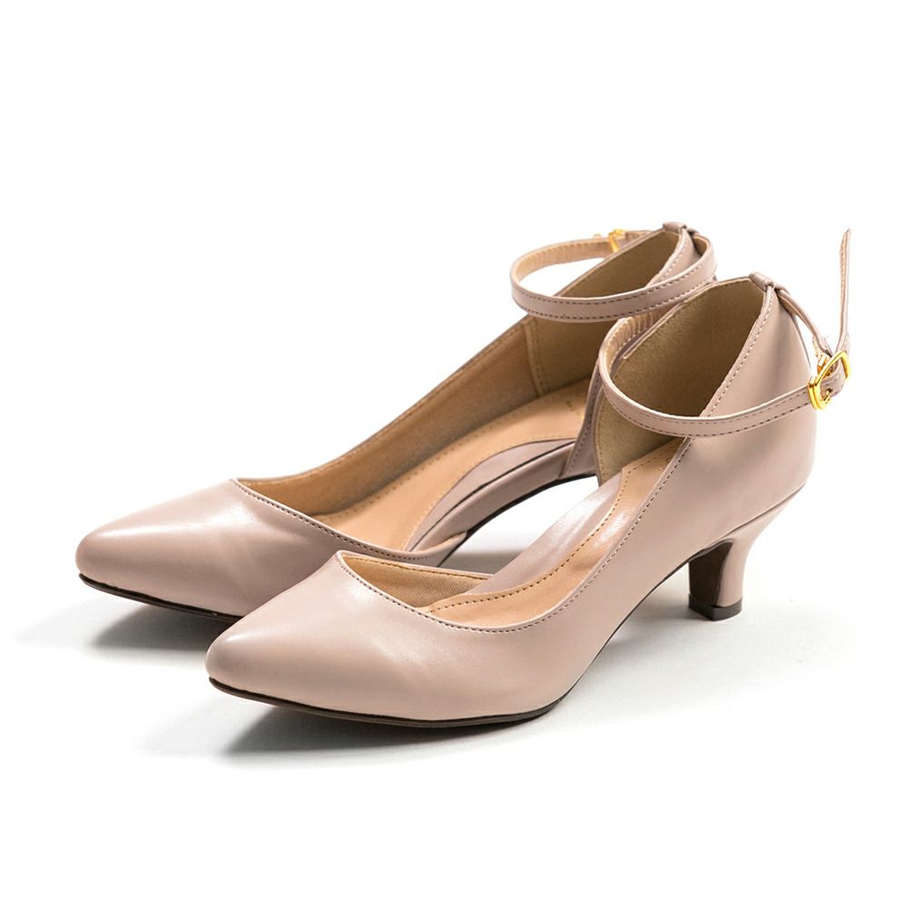 flune（フリューン） ストラップ付 ポインテッドトゥ パンプス 5cmヒール