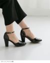 menue（メヌエ） アンクルストラップ付 ポインテッドトゥ 7.5cmヒールパンプス