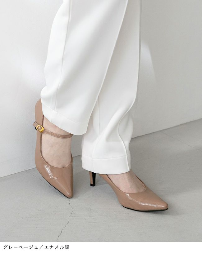 menue（メヌエ） イイ女ポインテッド ストラップ7cmヒールパンプス