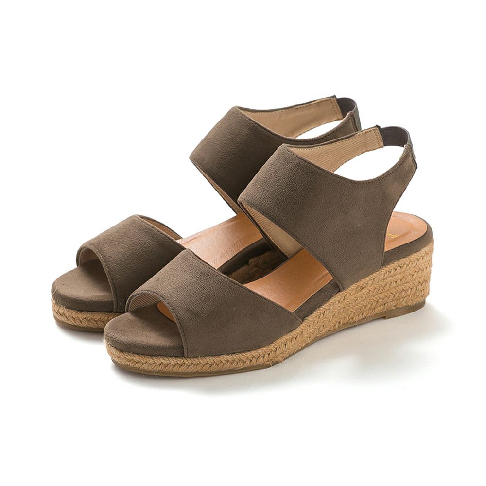 menue（メヌエ） ゴムストラップ 5㎝ヒール ジュートサンダル