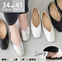 menue（メヌエ） スクエアトゥ 2wayバブーシュ