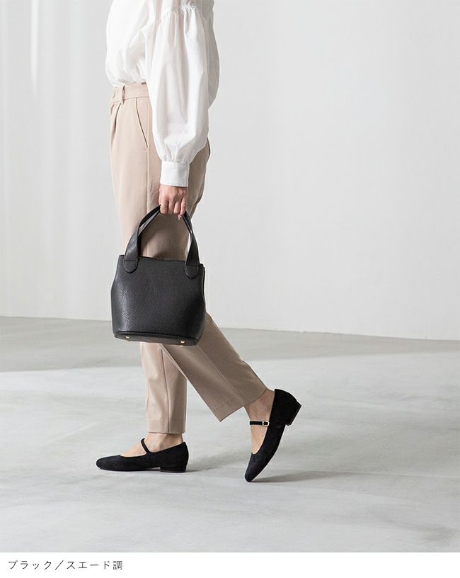 menue（メヌエ） 3素材 ストラップ ローヒール パンプス