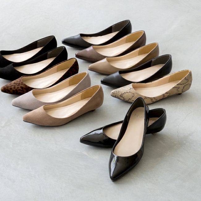 menue（メヌエ） ポインテッドトゥ ローヒール パンプス