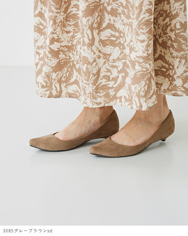 menue（メヌエ） ポインテッドトゥ ローヒール パンプス