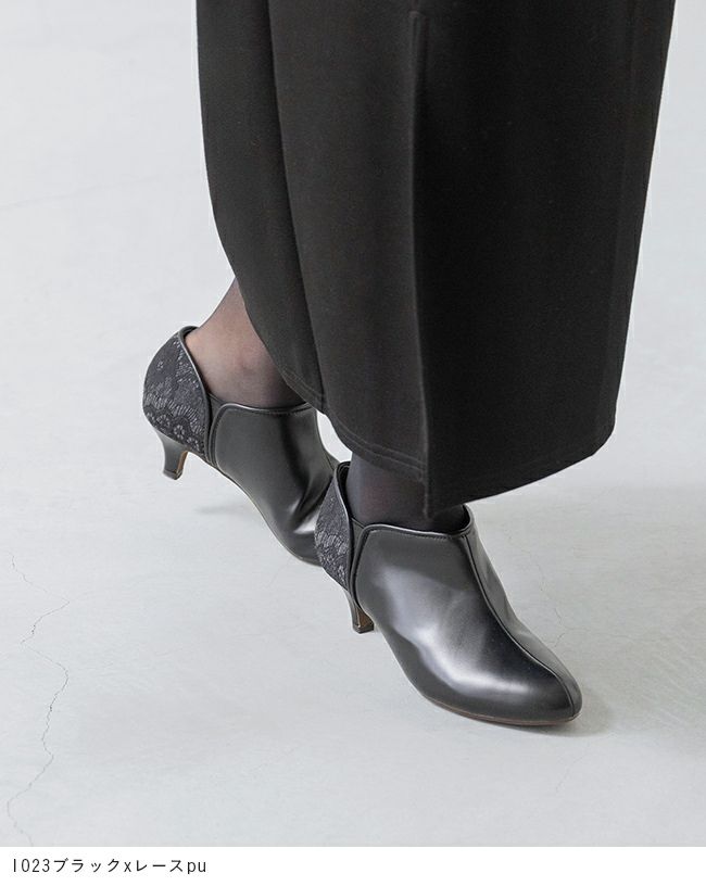 menue（メヌエ） バイカラー サイドゴア ブーティ 5cmヒール