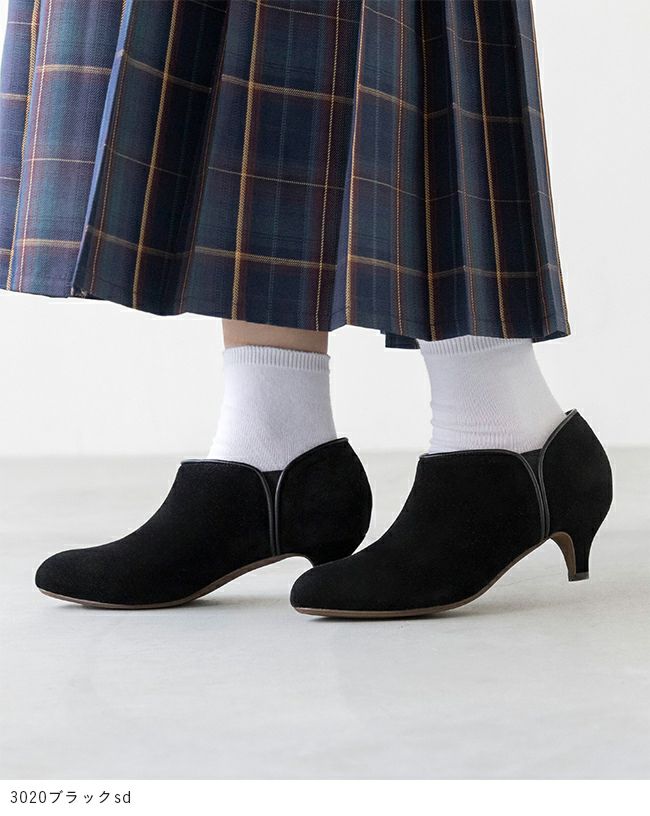 menue（メヌエ） バイカラー サイドゴア ブーティ 5cmヒール