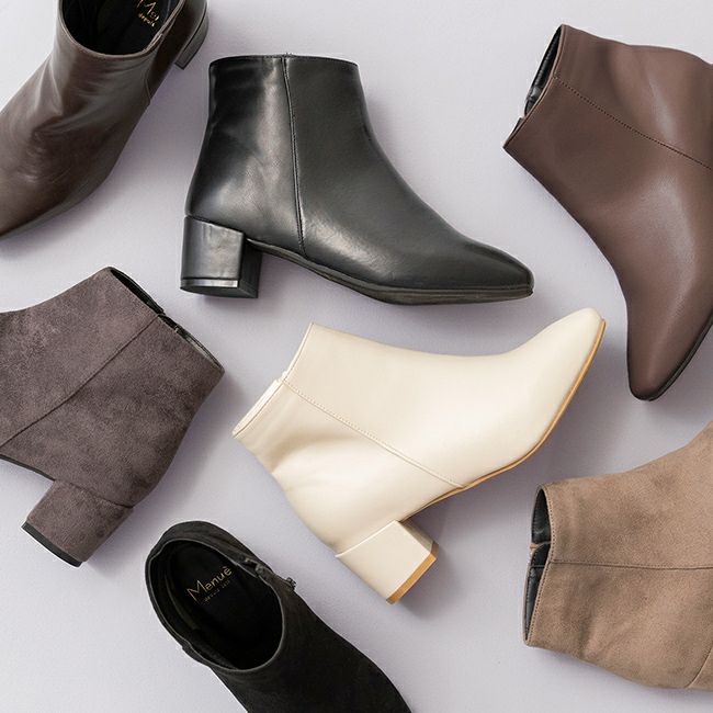 menue (メヌエ) スクエアトゥ ショートブーツ