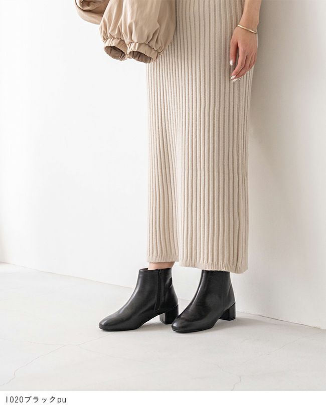 menue (メヌエ) スクエアトゥ ショートブーツ