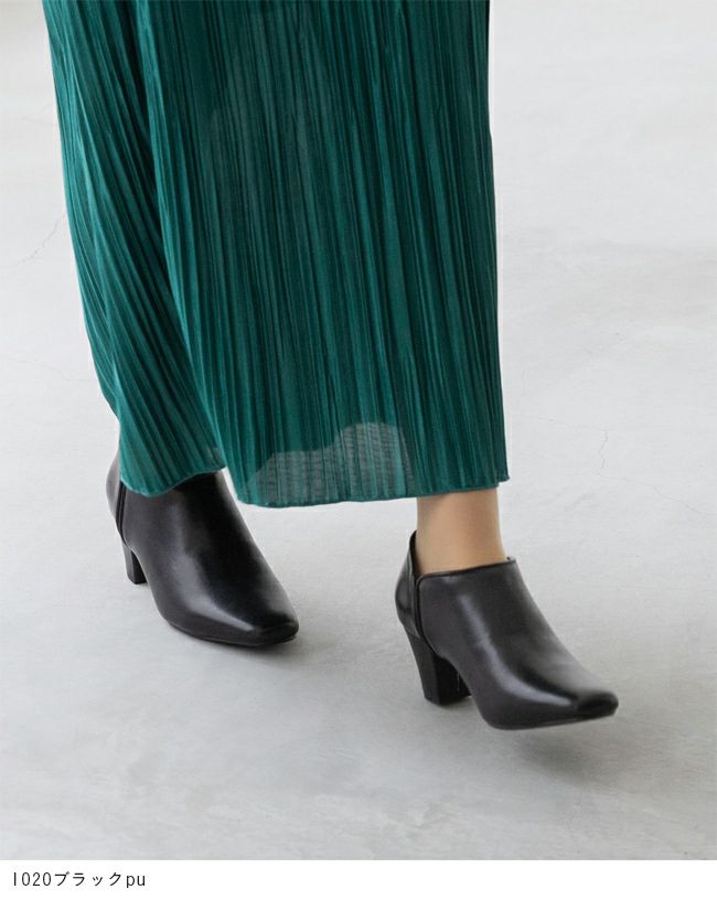 menue (メヌエ) サイドゴア スクエアトゥ ブーティ