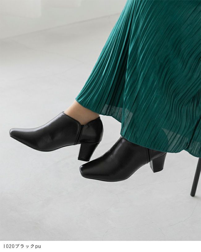 menue (メヌエ) サイドゴア スクエアトゥ ブーティ