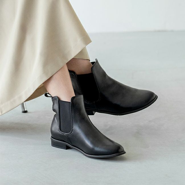 menue (メヌエ) ラウンドトゥ サイドゴア ショートブーツ