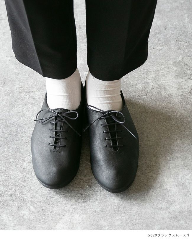日本製 レディース シンプル レースアップシューズ フラットシューズ