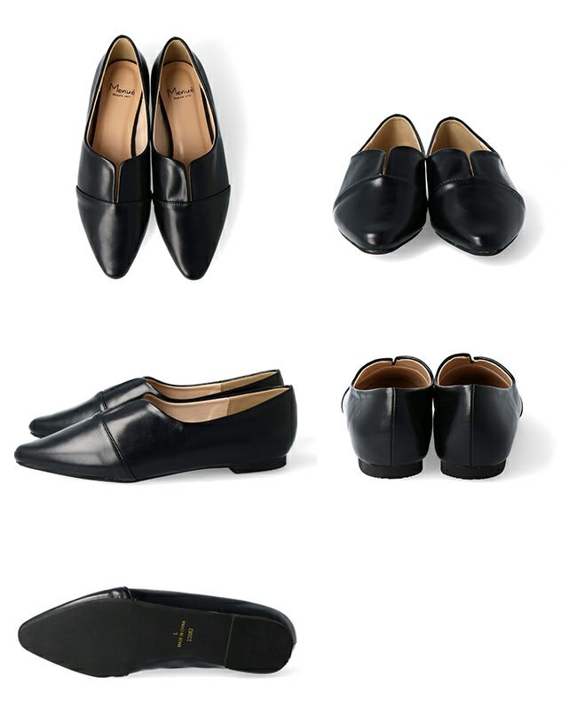 menue (メヌエ) スリット入りフラットシューズ