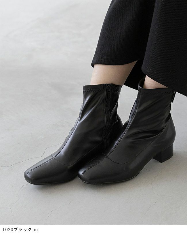 menue (メヌエ) スクエアトゥストレッチブーツ