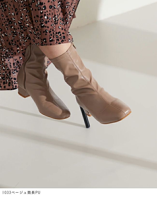 menue (メヌエ) スクエアトゥストレッチブーツ