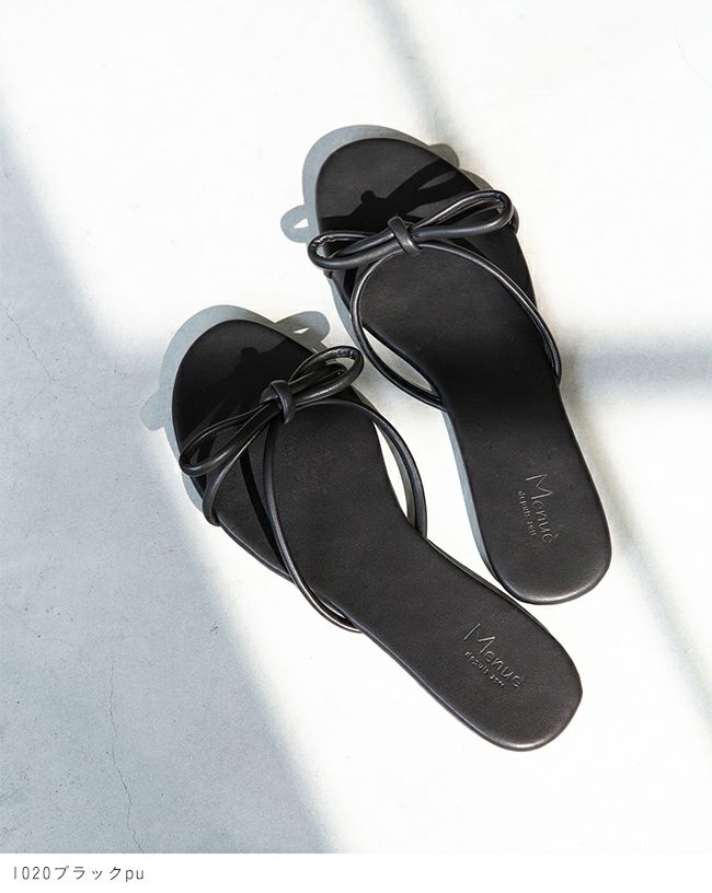 menue（メヌエ） リボンフラットビーチサンダル