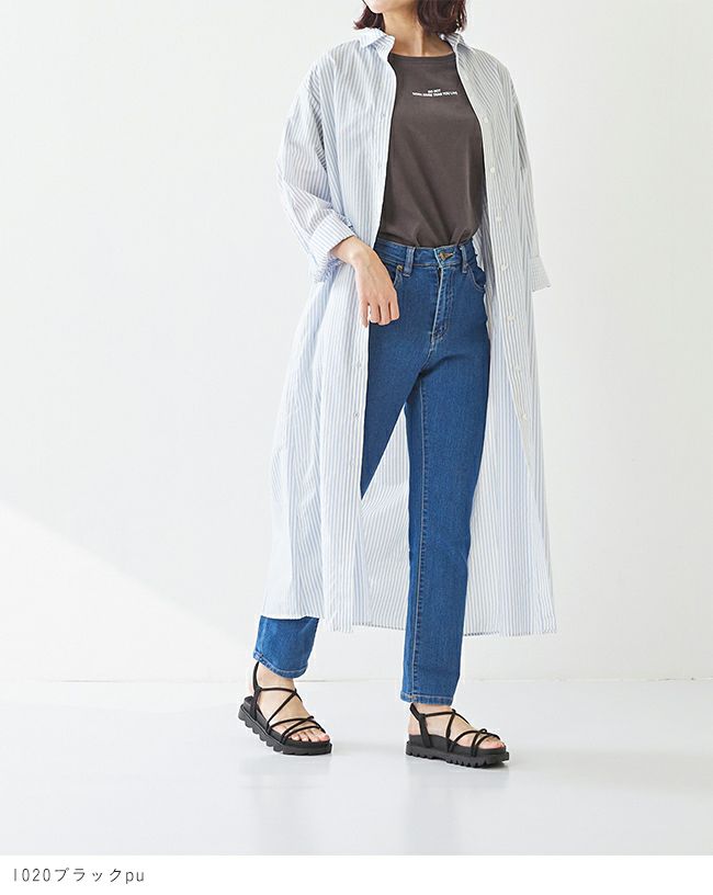 レースアップ厚底サンダル