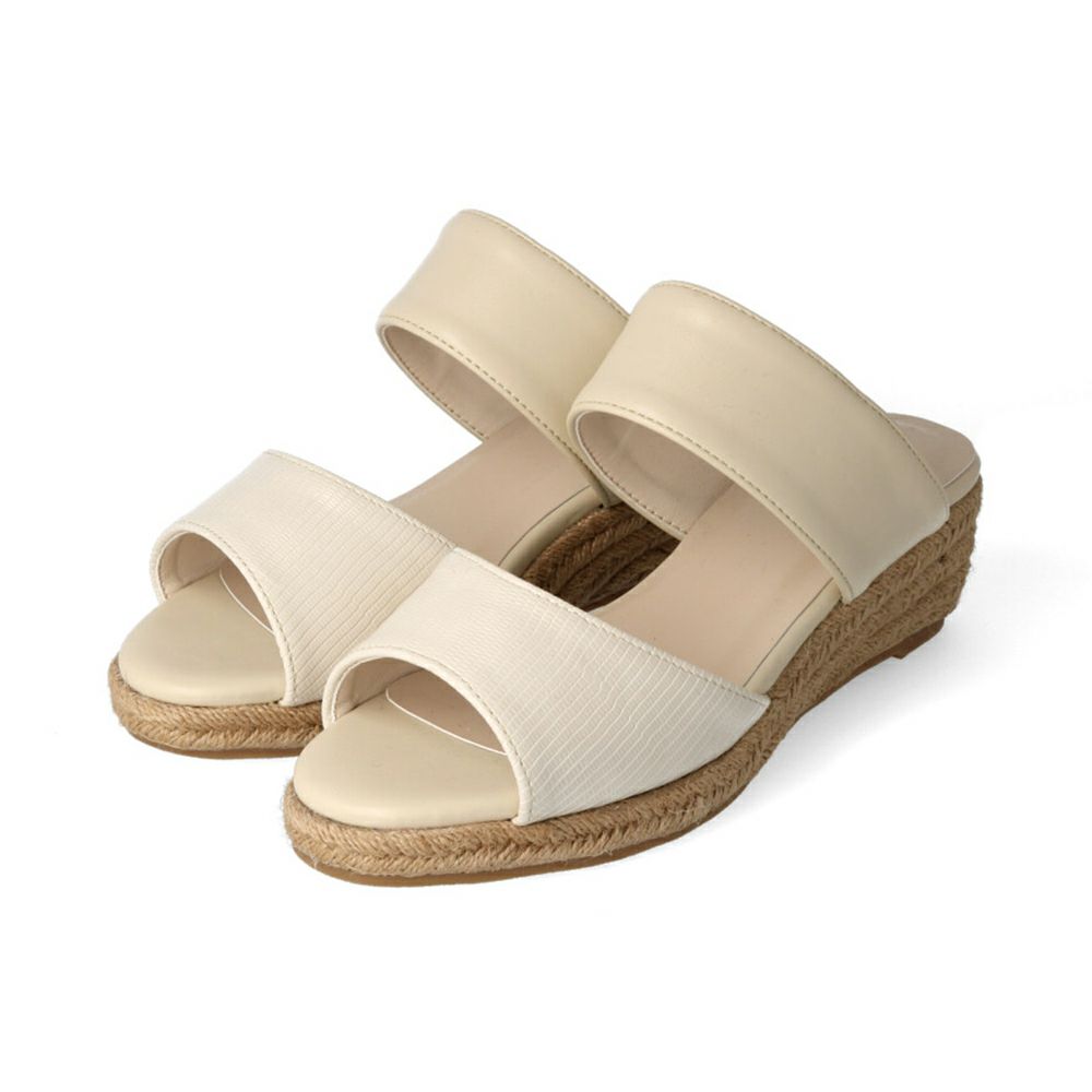 menue（メヌエ） ラウンドトゥウェッジヒールジュートサンダル