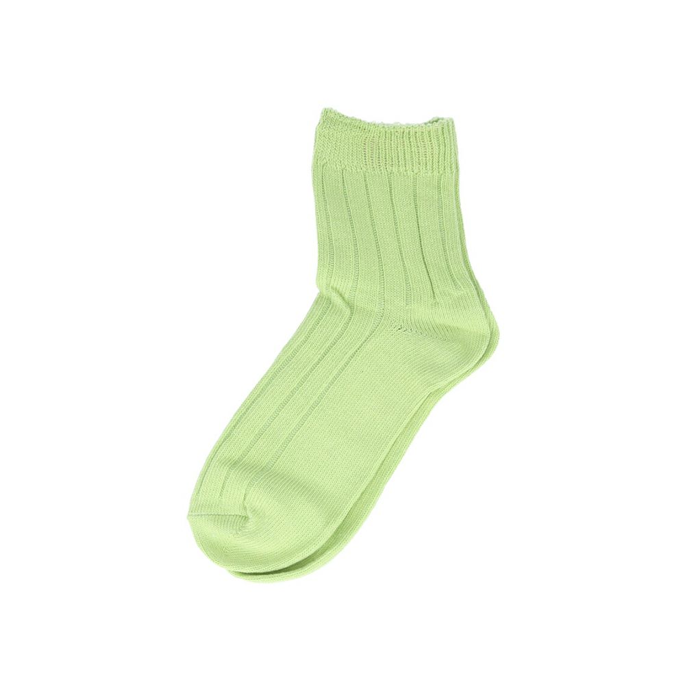 日本製 リブ編みクルー丈靴下