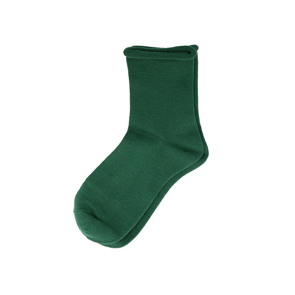 日本製 履き口くるっとクルー丈靴下