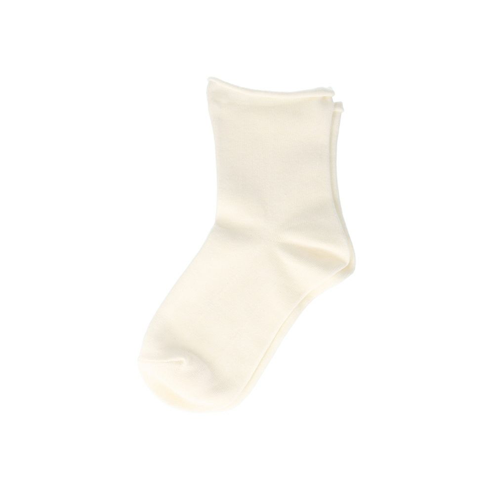 日本製 履き口くるっとクルー丈靴下