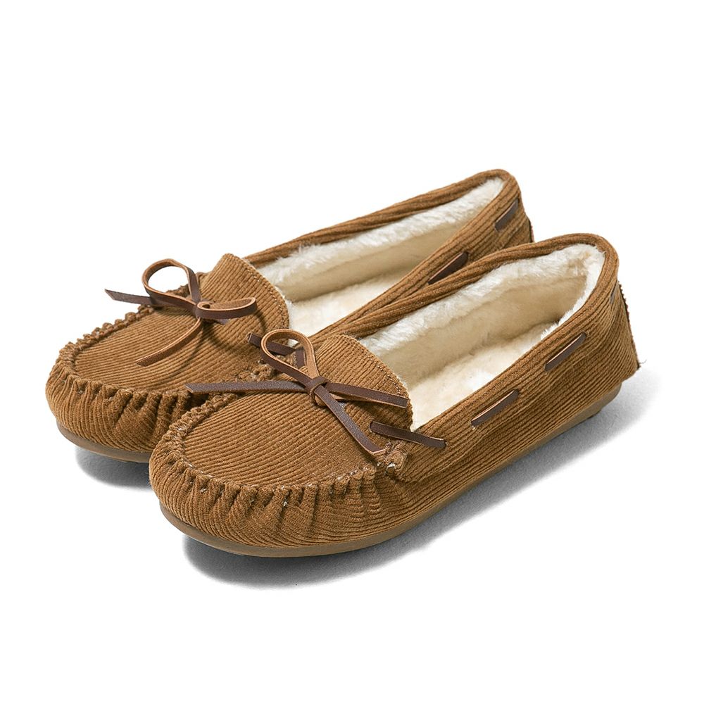 mooimooi（モーイモーイ） フェイクファーリボン甲浅モカシン