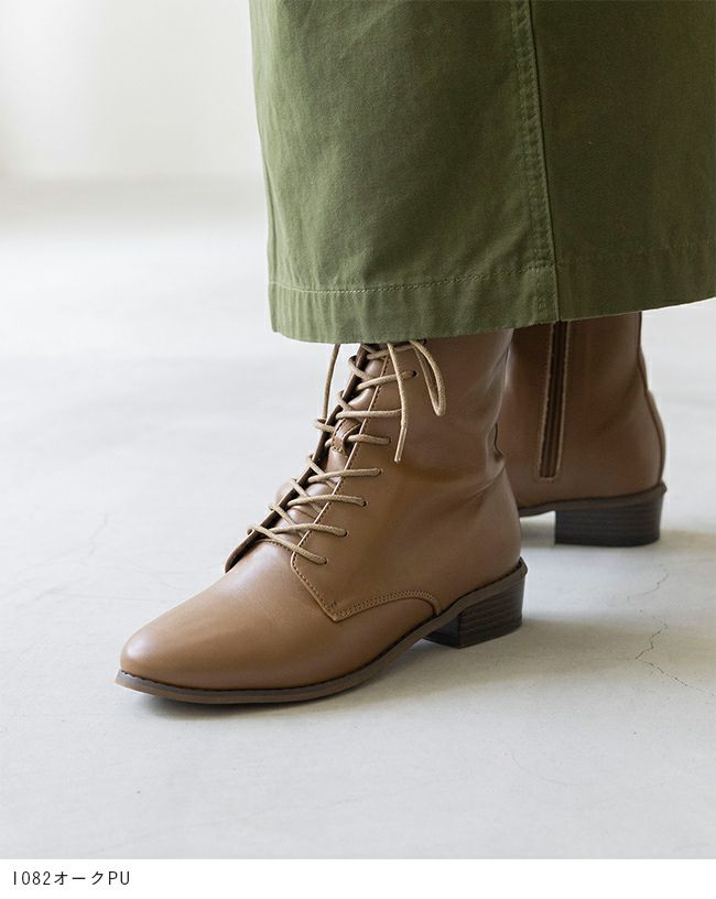 menue（メヌエ） レースアップ ミドルブーツ