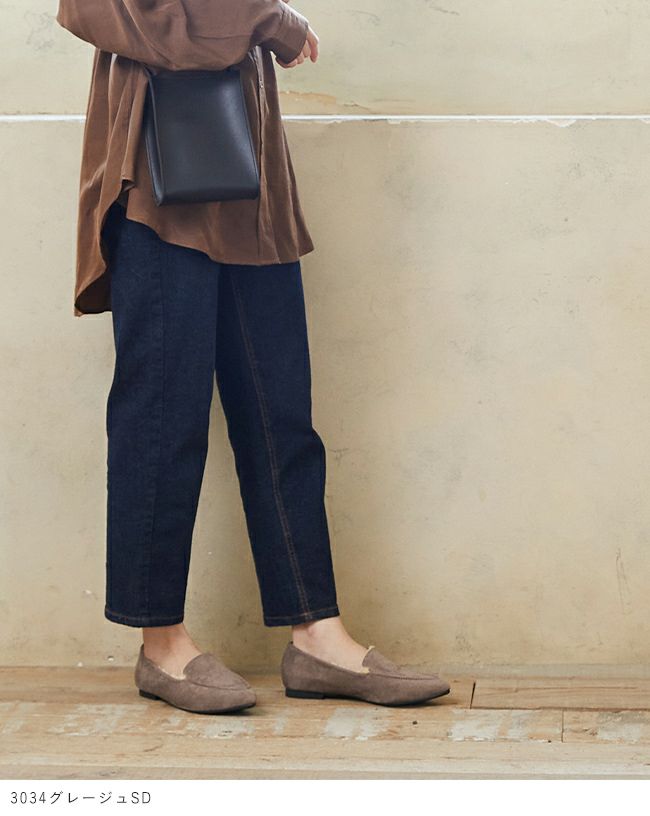 menue (メヌエ) ポインテッドトゥフェイクムートンローファー