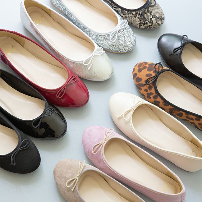 menue (メヌエ) 幅広 4E ラウンドトゥバレエシューズ freely