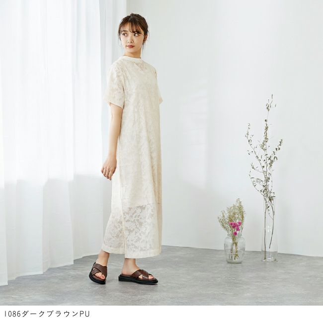 menue (メヌエ) スクエアトゥ 厚底 コバサンダル