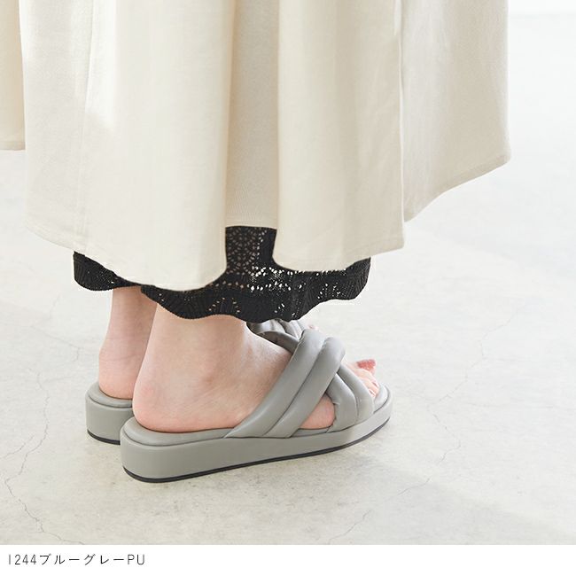 menue (メヌエ) クロスストラップ ローヒール サンダル