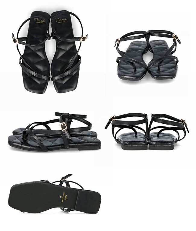 menue (メヌエ) キルティングデザインストラップサンダル