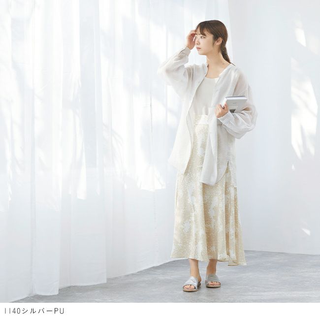 menue (メヌエ) ラウンドトゥアシンメトリーフラットサンダル