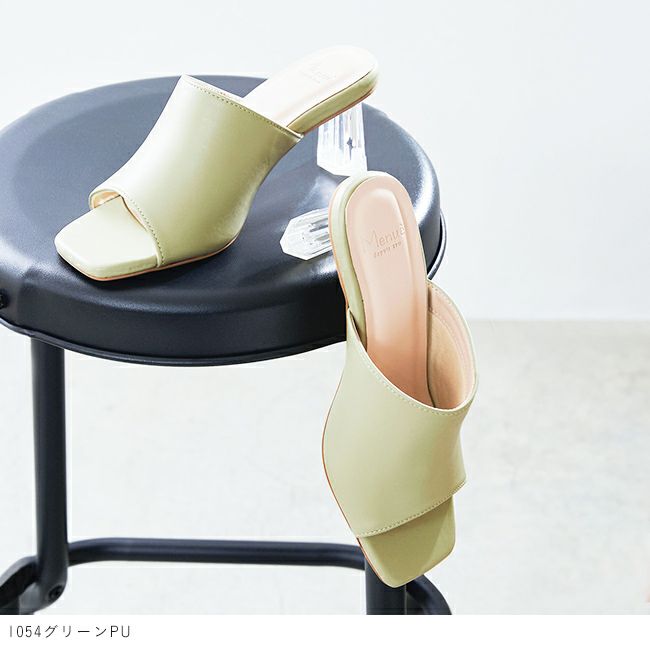 menue (メヌエ) クリア変形デザインヒールサンダル