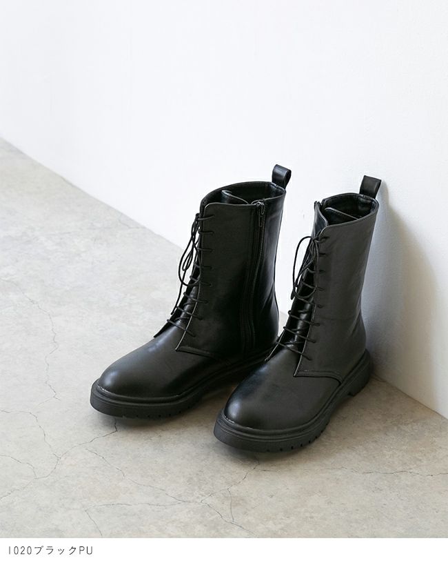 menue (メヌエ) レースアップ トラックソールミドルブーツ