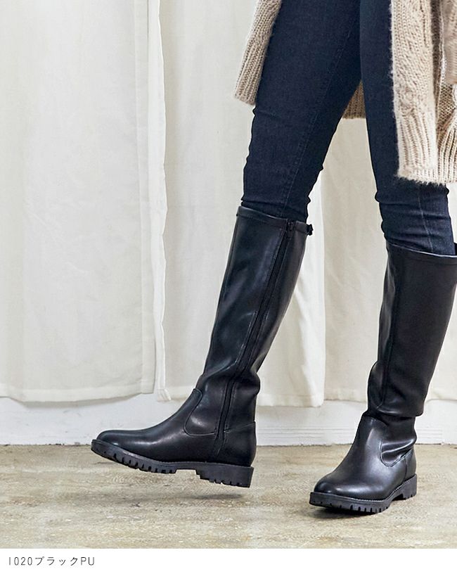 menue (メヌエ) ボリュームヒールロングブーツ