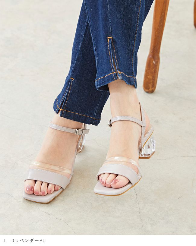 menue (メヌエ) クリアヒールストラップサンダル