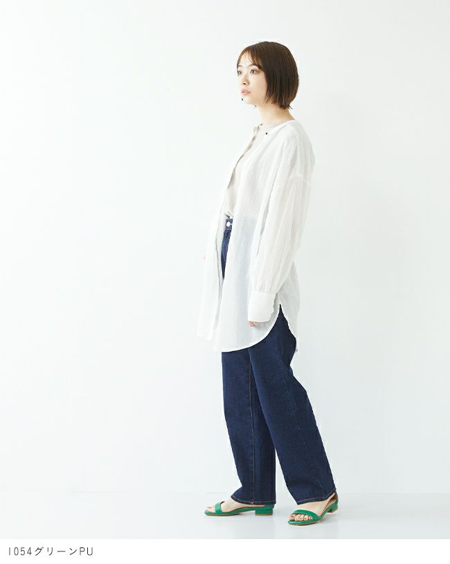 menue (メヌエ) スクエアトゥアンクルストラップサンダル