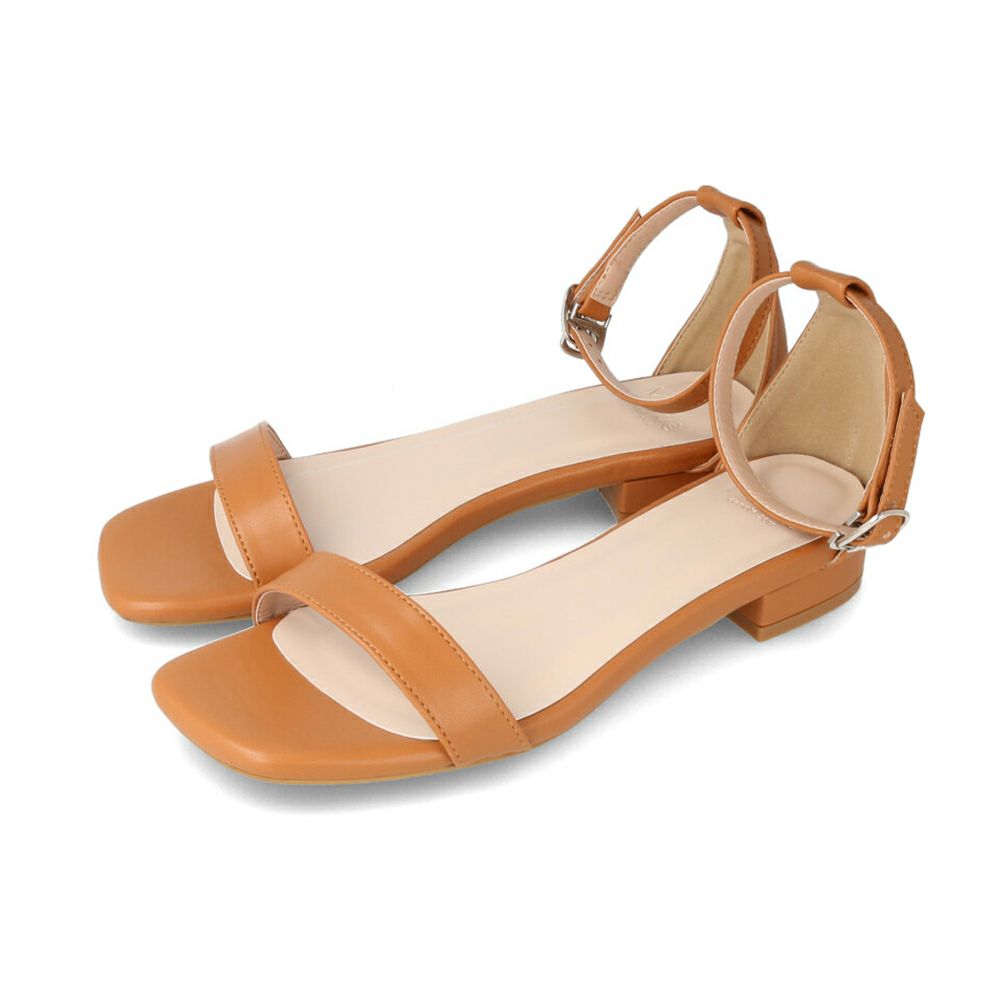 menue (メヌエ) スクエアトゥアンクルストラップサンダル