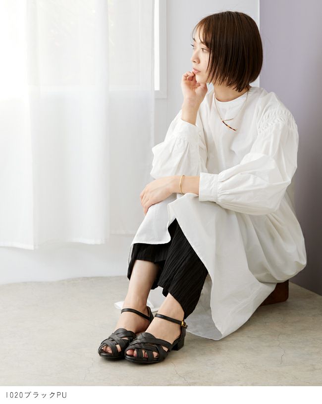 menue (メヌエ) ローヒール ストラップサンダル