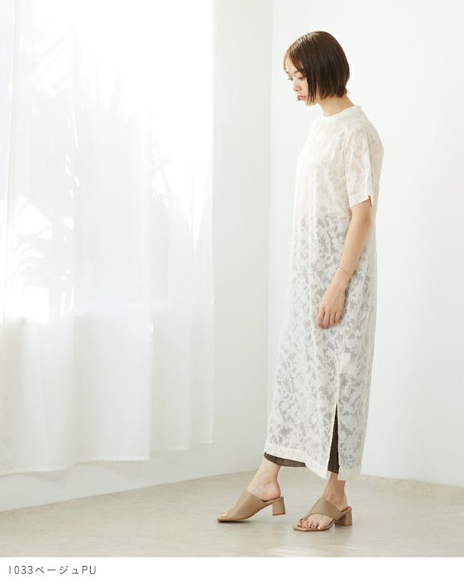 menue (メヌエ) ミドルヒール トングサンダル