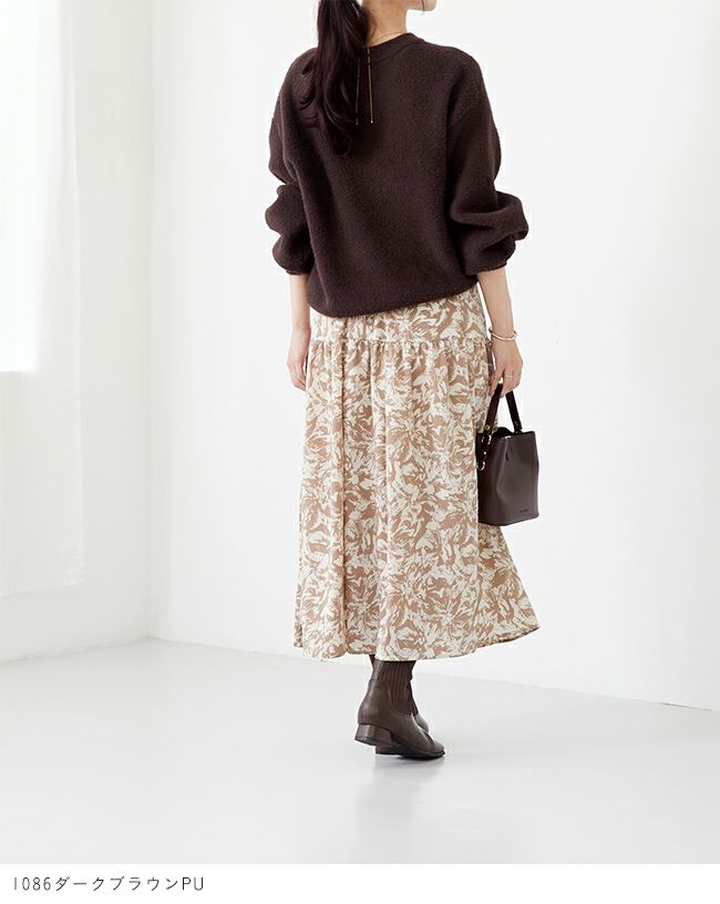 menue (メヌエ) スクエアトゥ リブニット デザインヒール ブーツ