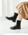 menue (メヌエ) トラックソール リブニット切り替え レインブーツ