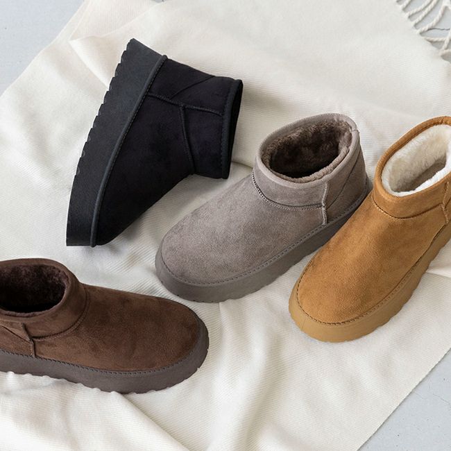 厚底ムートンブーツ