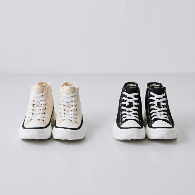 厚底 サイドゴア ハイカットスニーカー