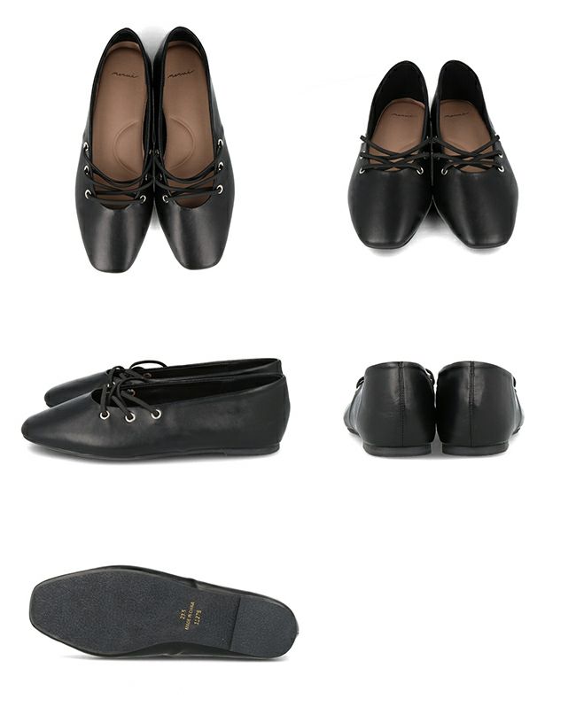 menue (メヌエ) レースアップ スクエアトゥ パンプス