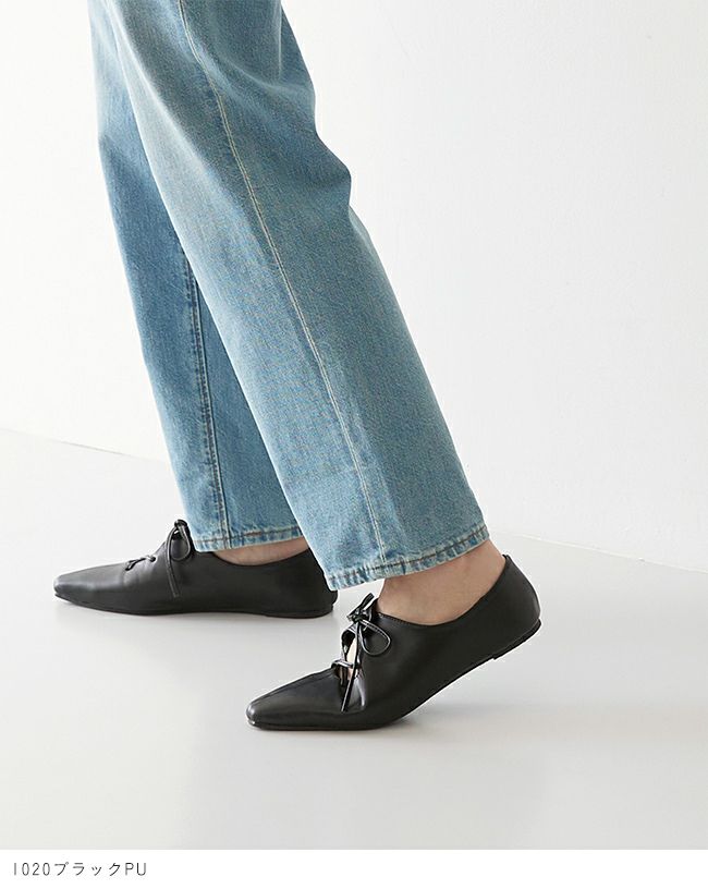 menue (メヌエ) レースアップ フラットパンプス