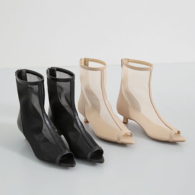 menue (メヌエ) ポインテッドトゥ チュールブーツ