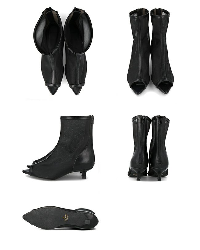 menue (メヌエ) ポインテッドトゥ チュールブーツ